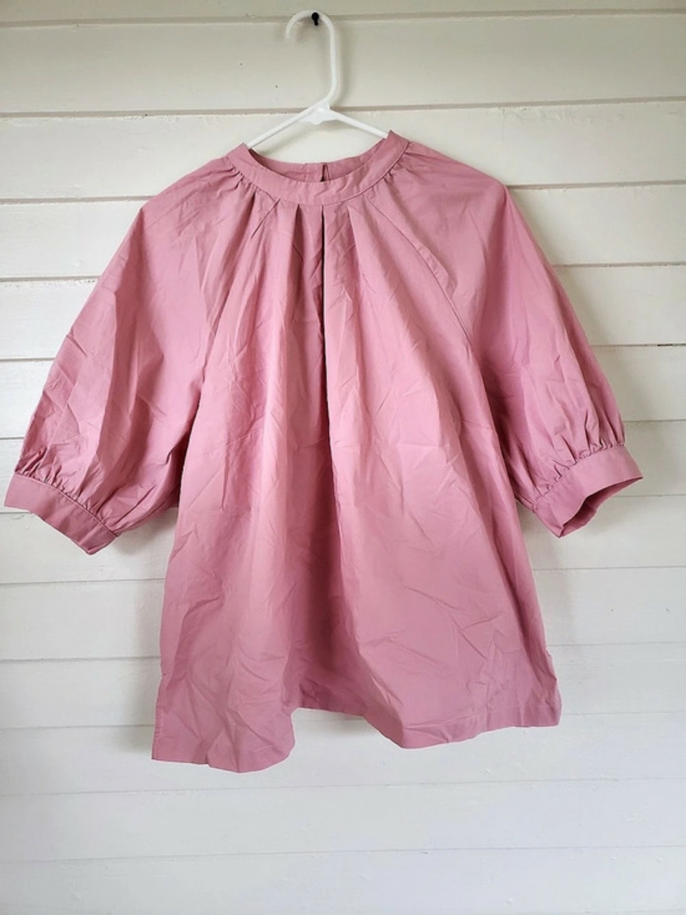 Eloquii Pink Puff Sleeve Poplin Blouse Size 18